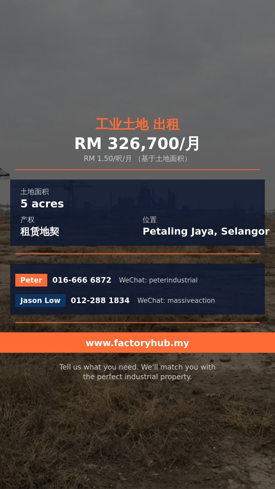 土地 出租 - 雪兰莪八打灵再也工业地出租 - Petaling Jaya, Selangor