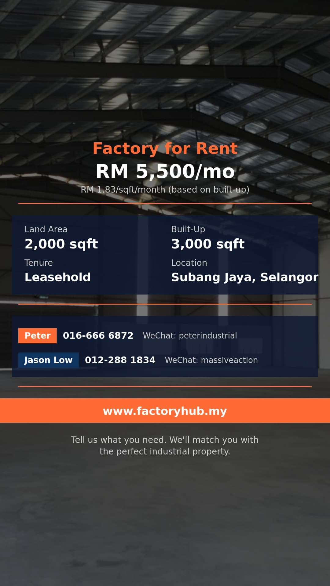 Factory For Rent - Terrace Factory for Rent in Subang Jaya - Subang Jaya, Selangor