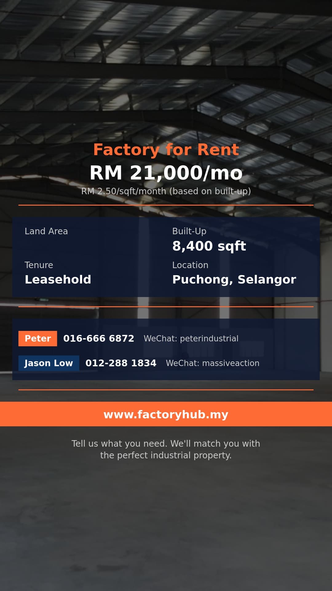 Factory For Rent - Semi-D Factory for Rent in Puchong, Selangor - 8,400 sqft - Puchong, Selangor
