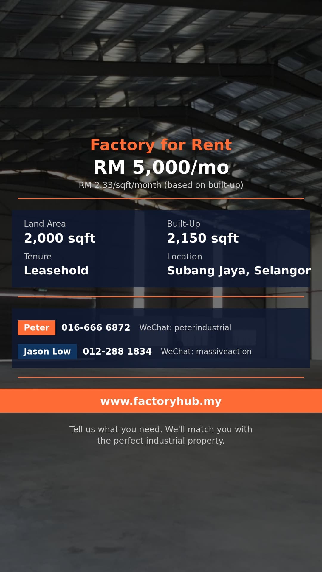Factory For Rent - Terrace Factory for Rent in Subang Jaya - Subang Jaya, Selangor