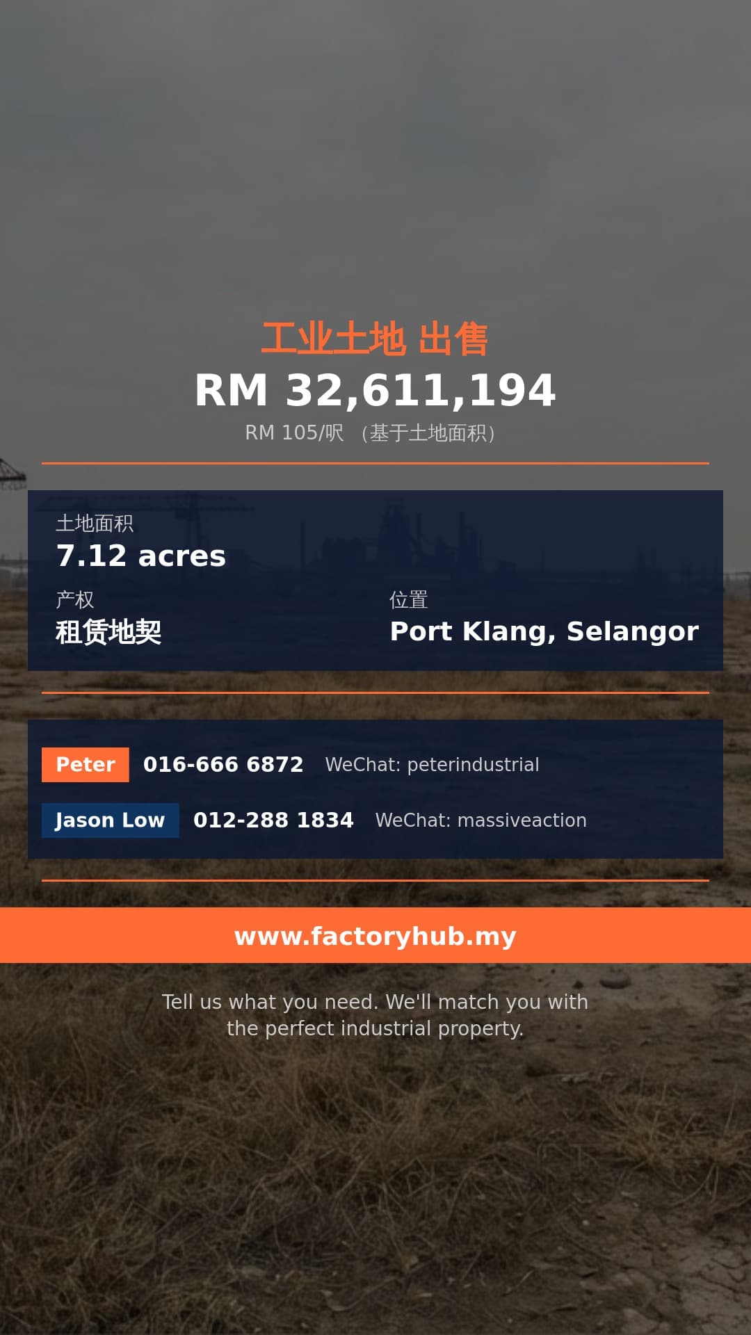 土地 出售 - 巴生北港工业地出售 - Port Klang, Selangor