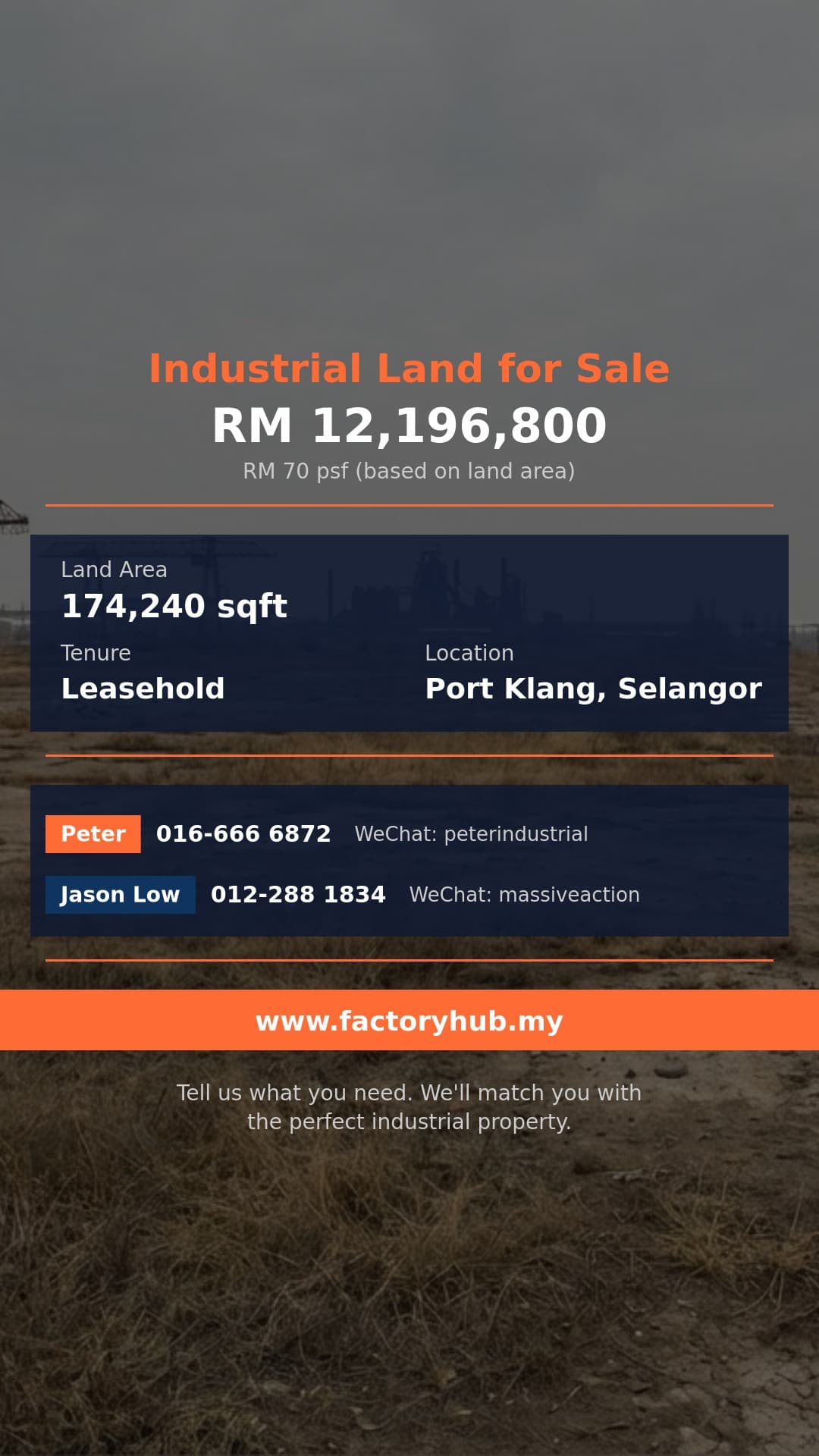 Land For Sale - 4-Acre Industrial Land for Sale in Pulau Indah West Port - Port Klang, Selangor