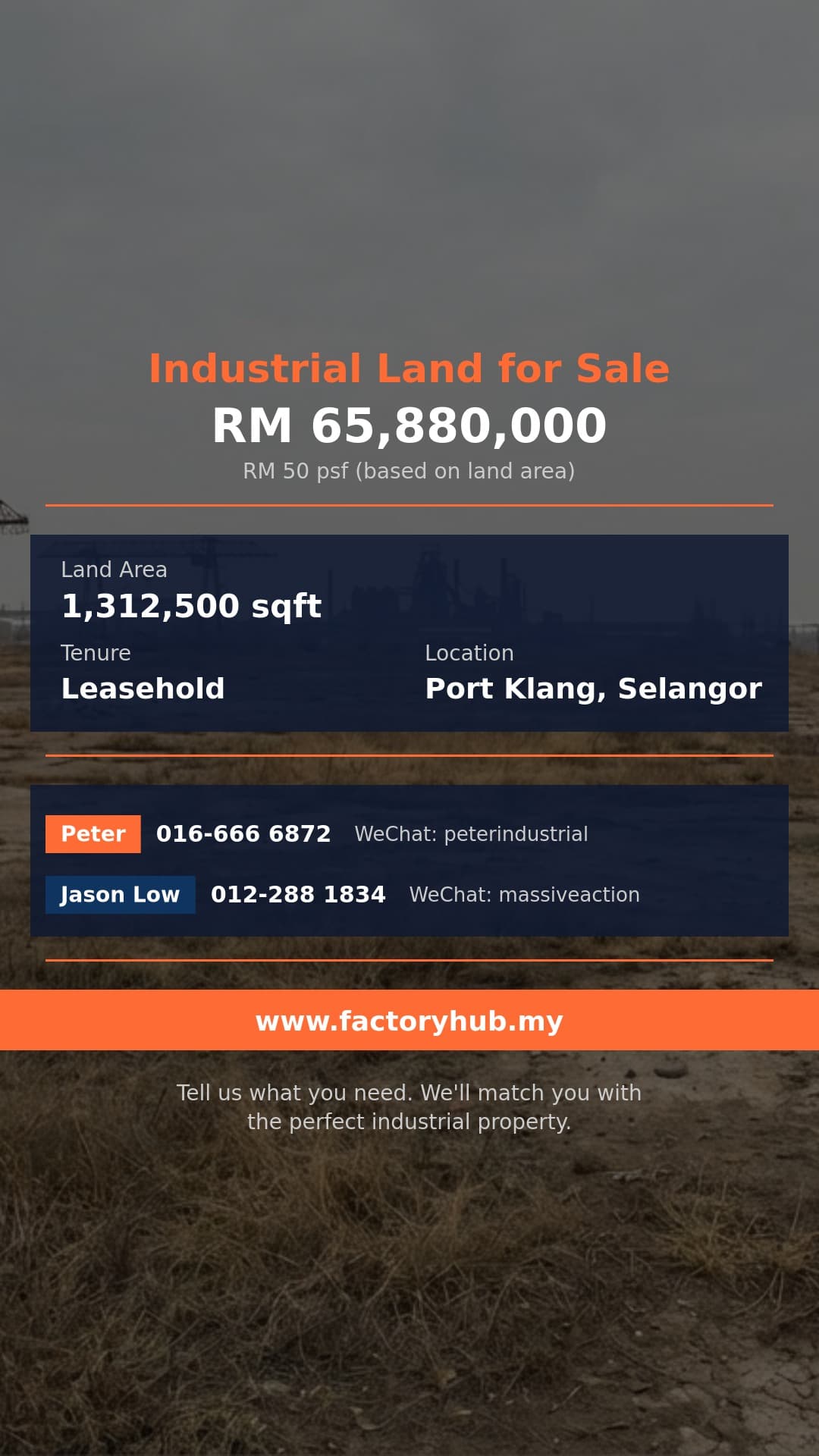 Land For Sale - 30 Acres Industrial Land for Sale in Pulau Indah, Port Klang - Port Klang, Selangor