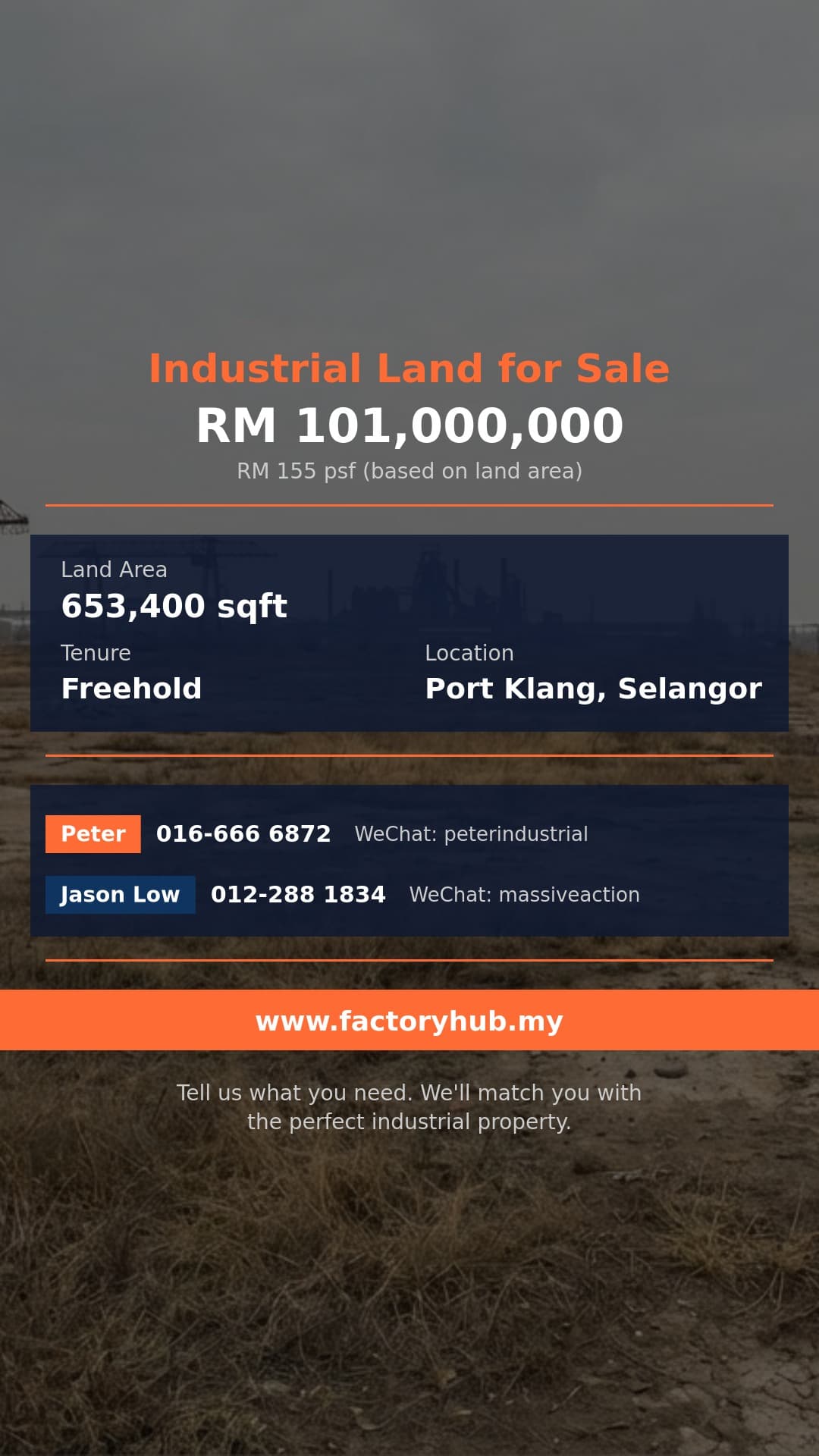 Land For Sale - 15 Acres Industrial Land for Sale in Bandar Bukit Raja, Klang - Port Klang, Selangor