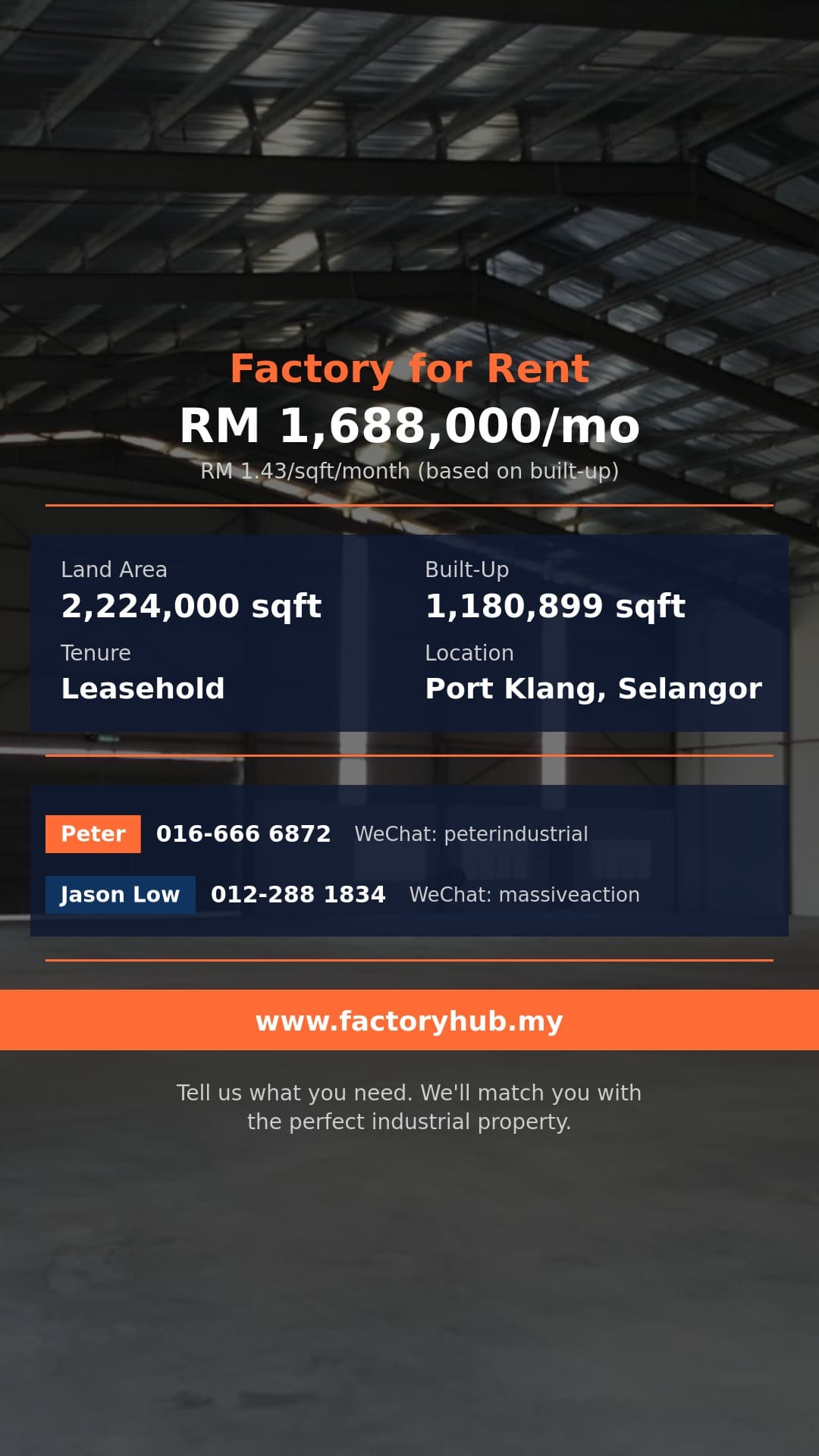 Factory For Rent - Warehouse for Rent in Port Klang, Selangor | 1,180,899 sqft - Port Klang, Selangor