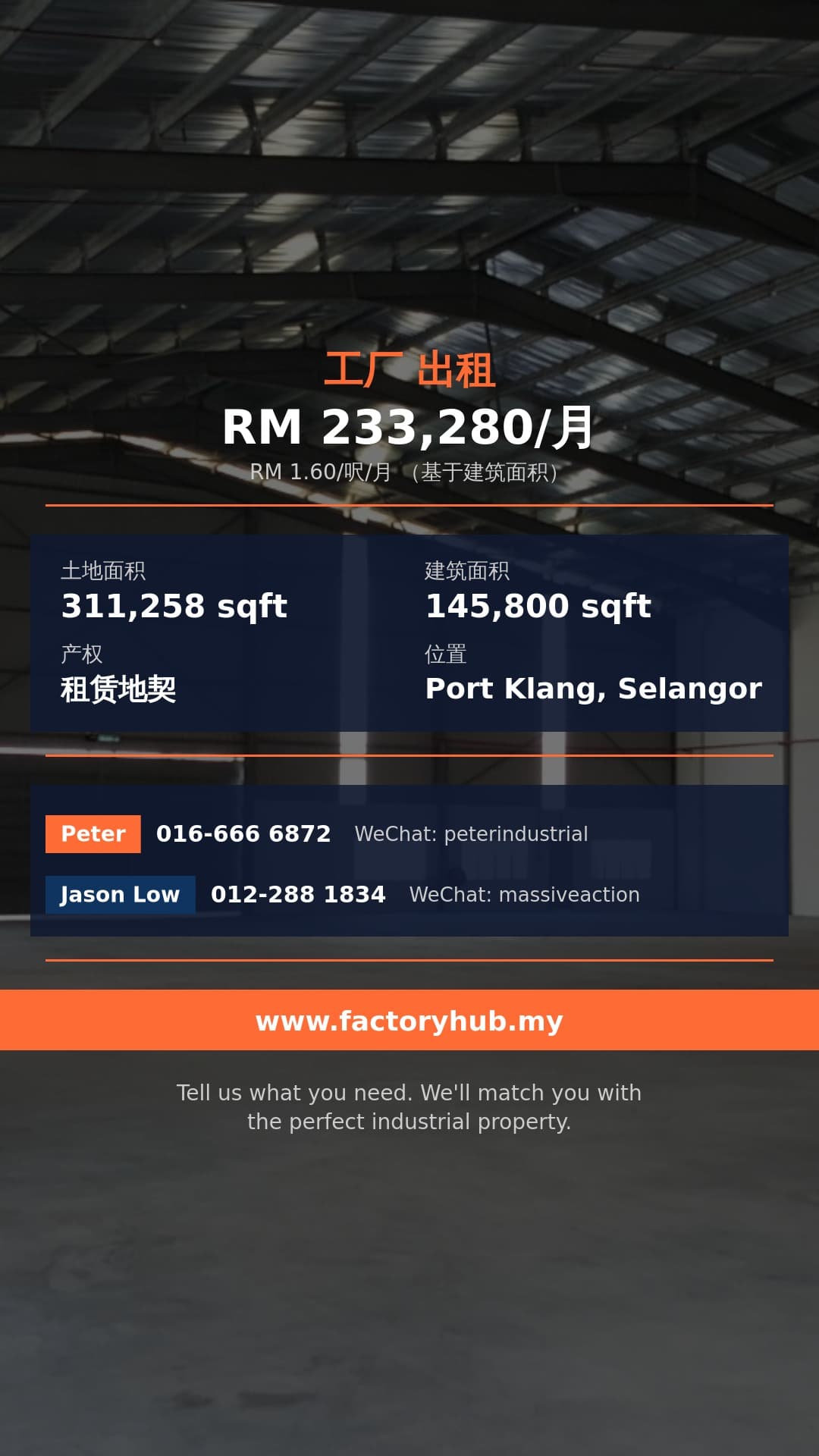工厂 出租 - 巴生港口高科技工业园仓库出租 - Port Klang, Selangor