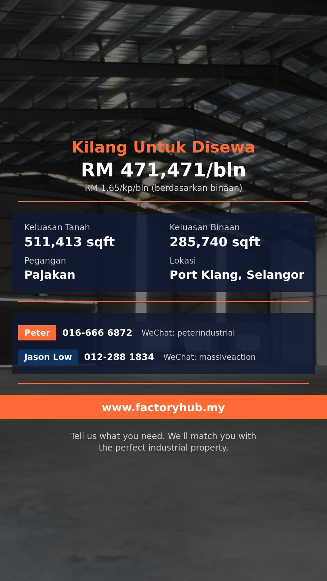 Kilang Untuk Disewa - Gudang Untuk Disewa di Taman Perindustrian North Port, Pelabuhan Klang - Port Klang, Selangor