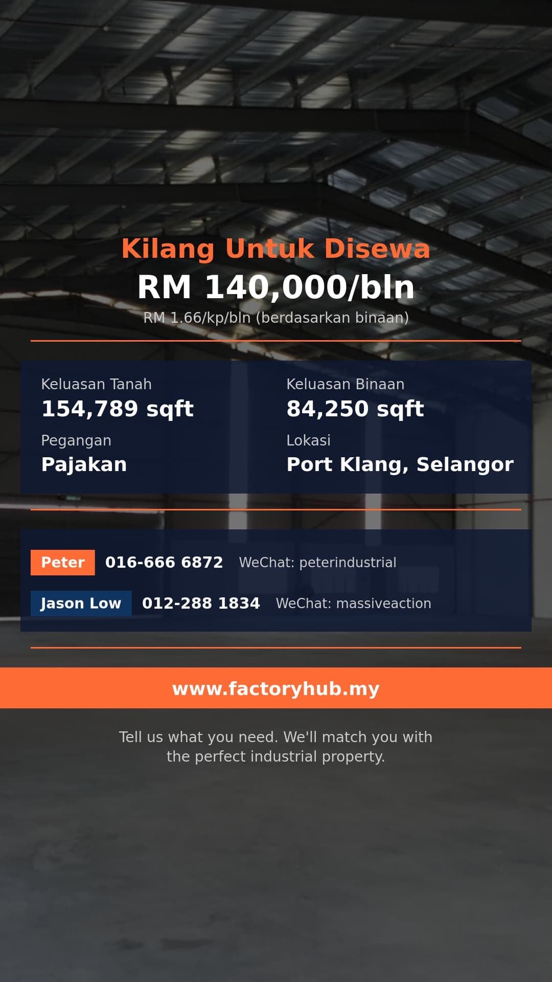 Kilang Untuk Disewa - Gudang Untuk Disewa di Taman Perindustrian West Port, Pelabuhan Klang - Port Klang, Selangor