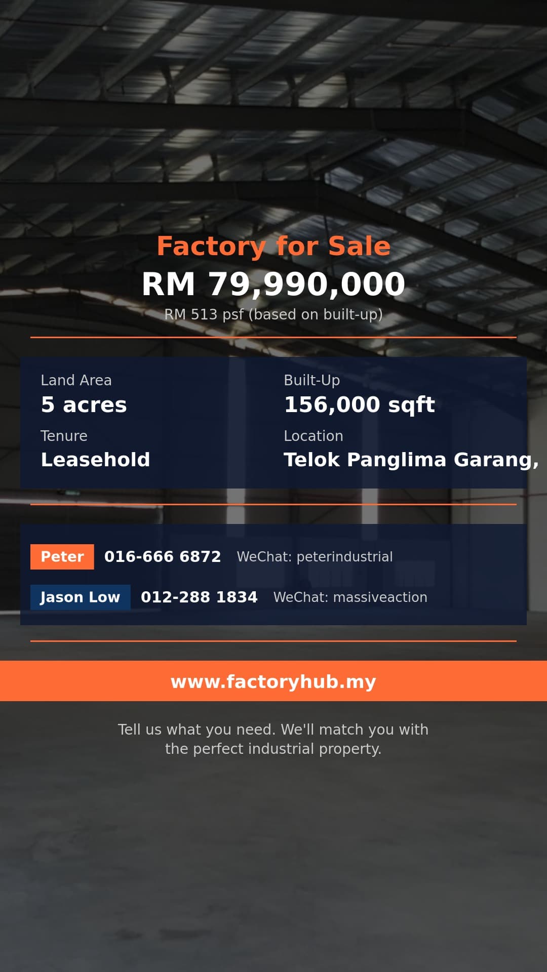 Factory For Sale - Factory for Sale in Telok Panglima Garang, Selangor - Telok Panglima Garang, Selangor