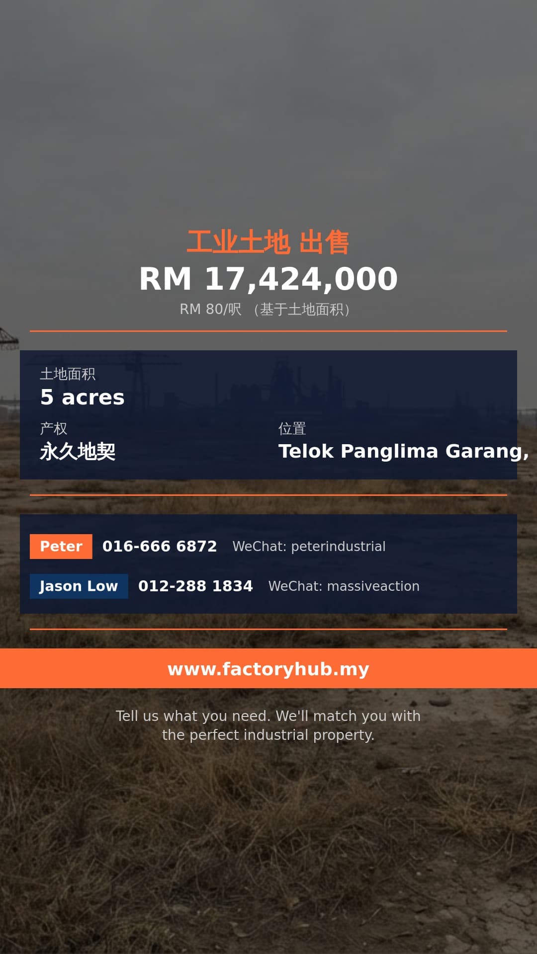 土地 出售 - 雪兰莪Telok Panglima Garang工业地出售 - Telok Panglima Garang, Selangor