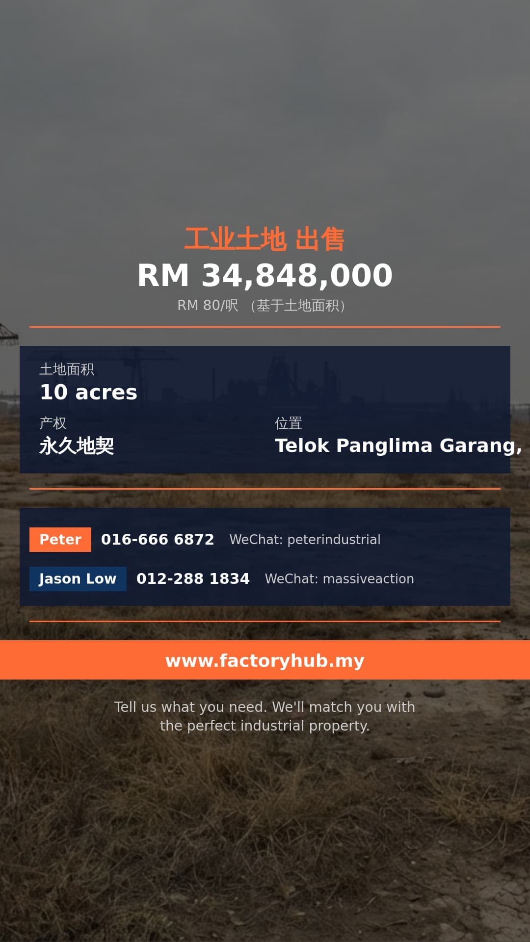 土地 出售 - 雪兰莪Telok Panglima Garang工业地出售 - Telok Panglima Garang, Selangor