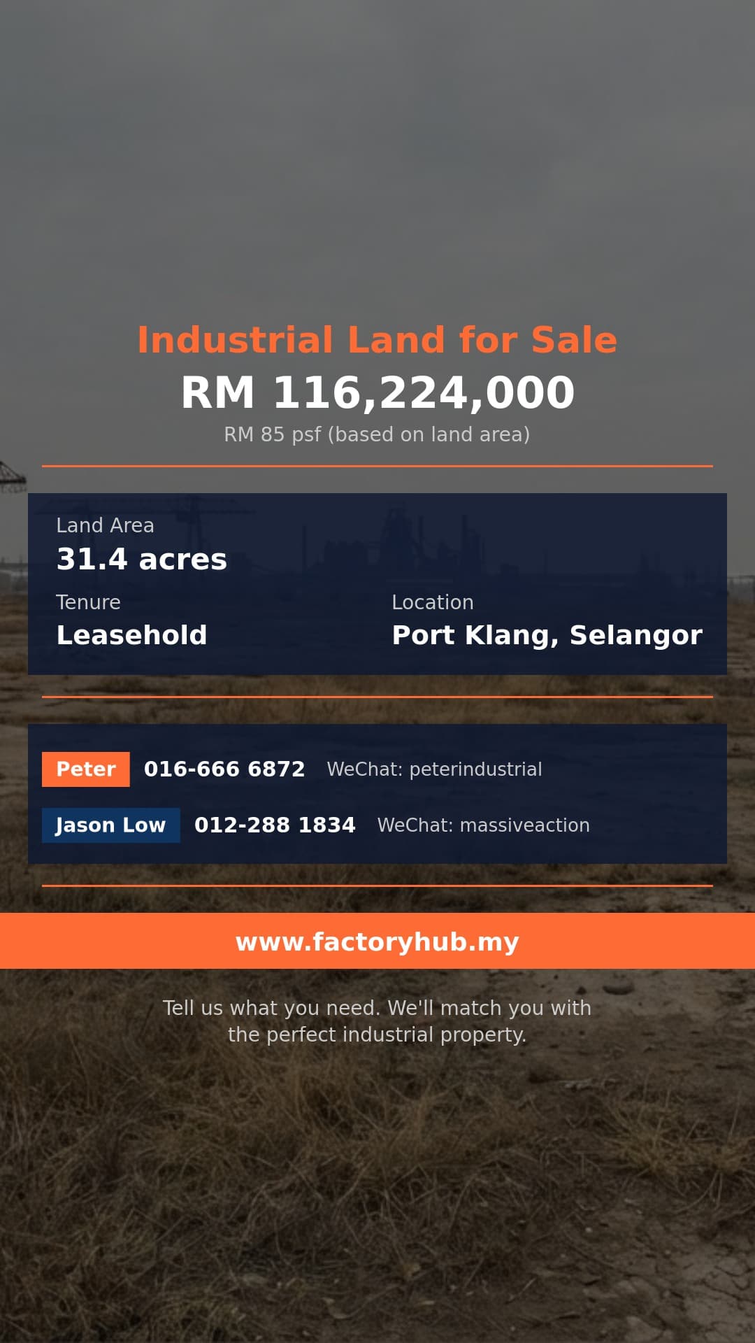Land For Sale - Industrial Land for Sale in Port Klang, Selangor - Port Klang, Selangor