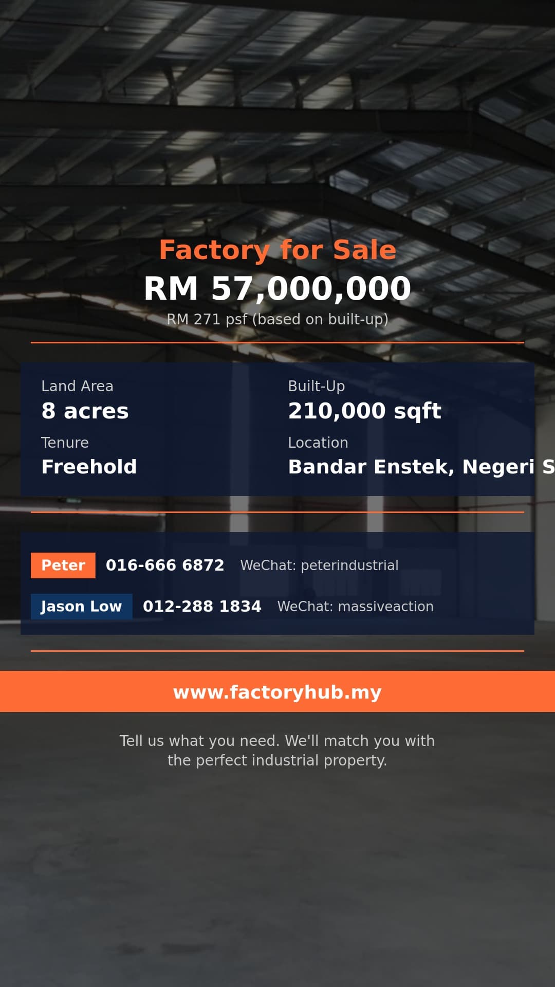 Factory For Sale - Detached Factory for Sale in Bandar Enstek, Negeri Sembilan - Bandar Enstek, Negeri Sembilan Factory For Sale - Detached Factory for Sale in Bandar Enstek, Negeri Sembilan - Bandar Enstek, Negeri Sembilan
