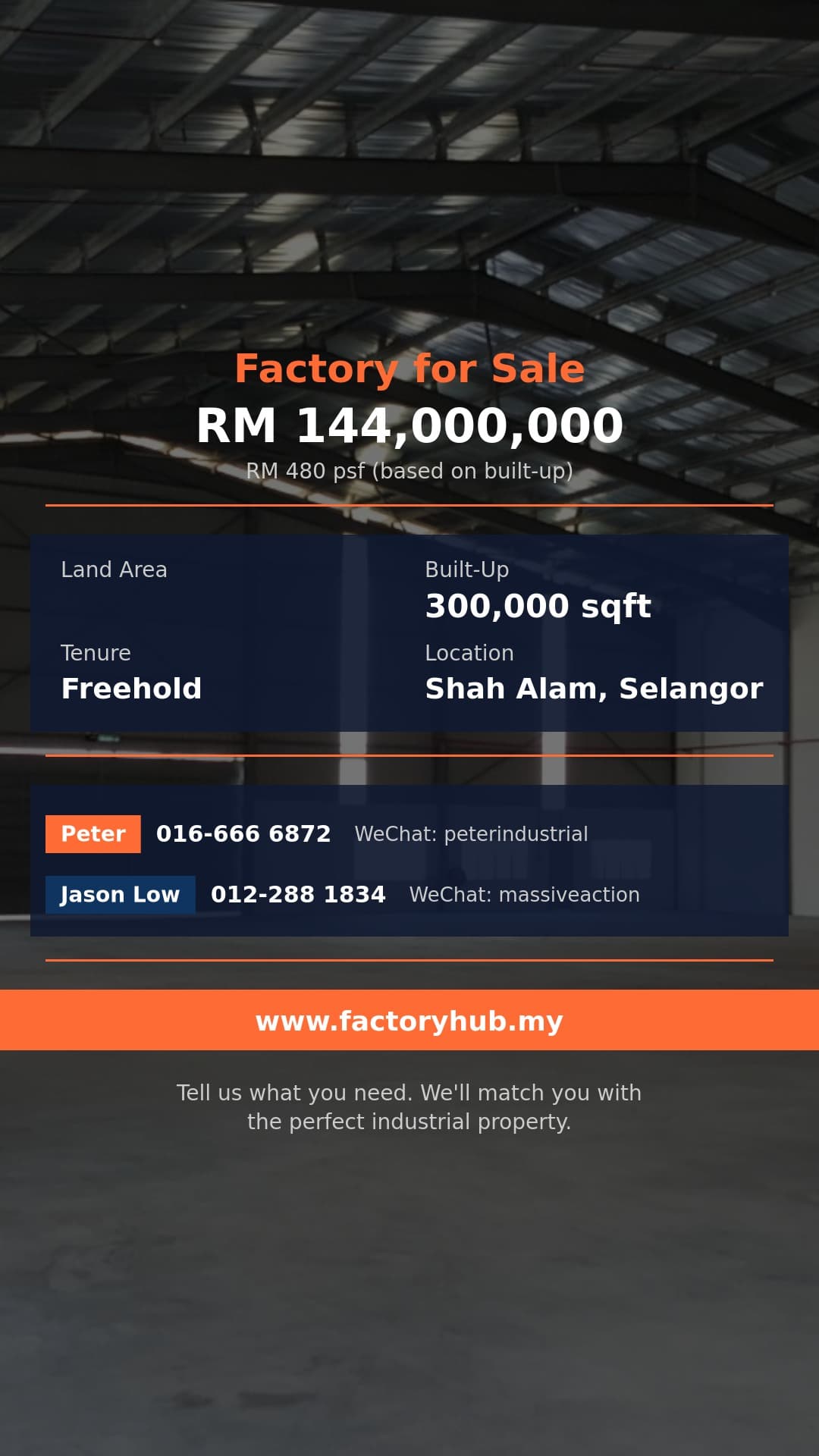 Factory For Sale - Warehouse for Sale in Shah Alam - 300,000 sqft - Shah Alam, Selangor