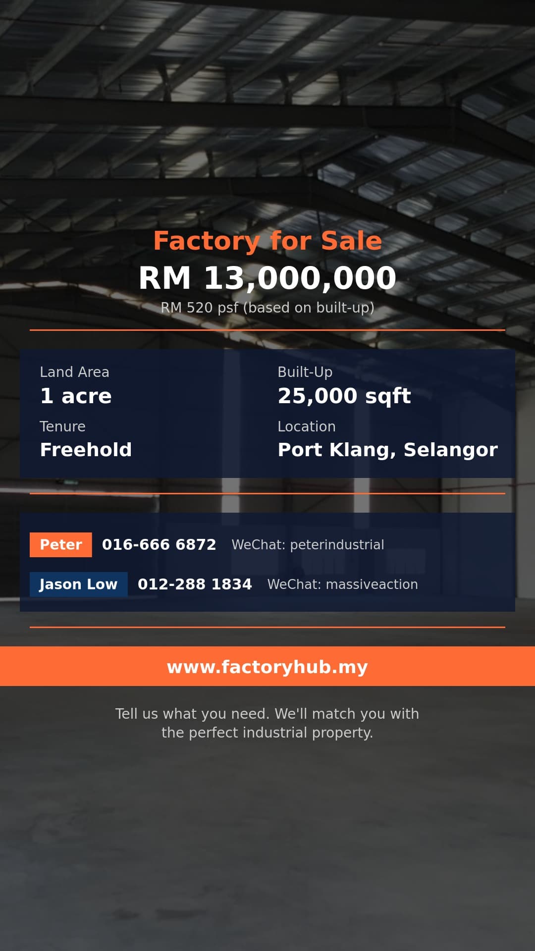 Factory For Sale - Factory for Sale in Kapar Bestari Indah Meru Bukit Raja Port Klang - Port Klang, Selangor