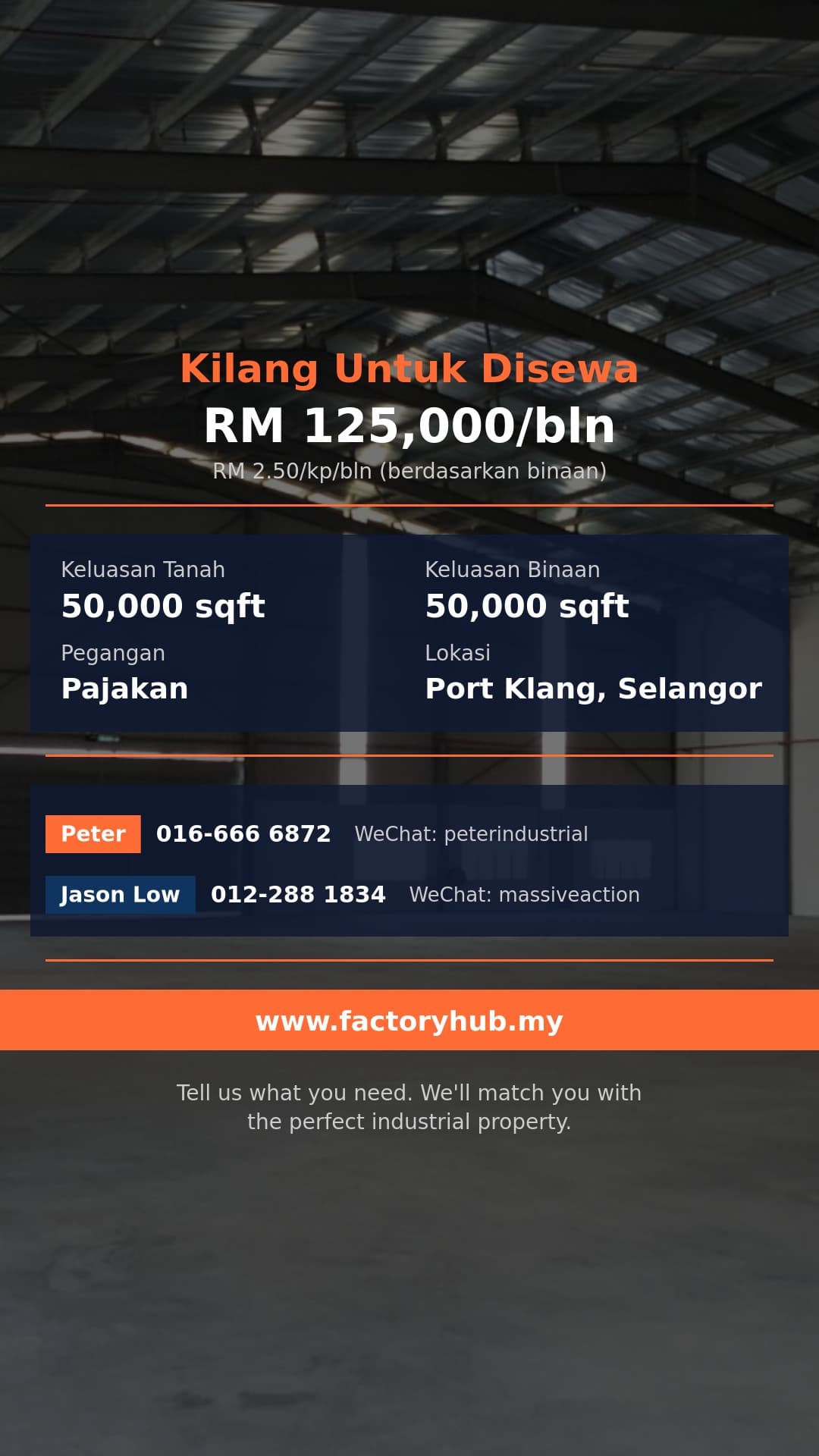 Kilang Untuk Disewa - Gudang Untuk Disewa di Klang, Selangor - 50,000 kaki persegi - Port Klang, Selangor