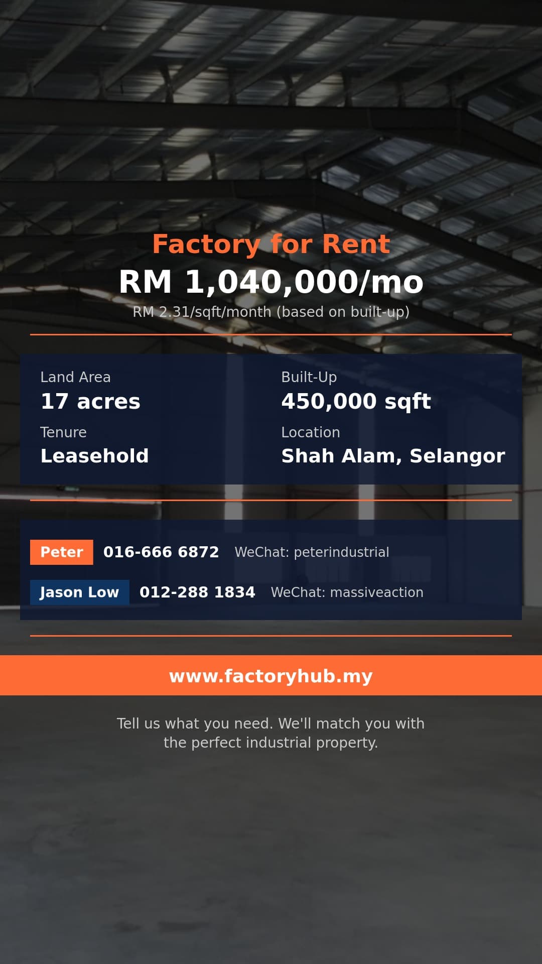 Factory For Rent - Warehouse for Rent in Seksyen 8, Shah Alam - Shah Alam, Selangor