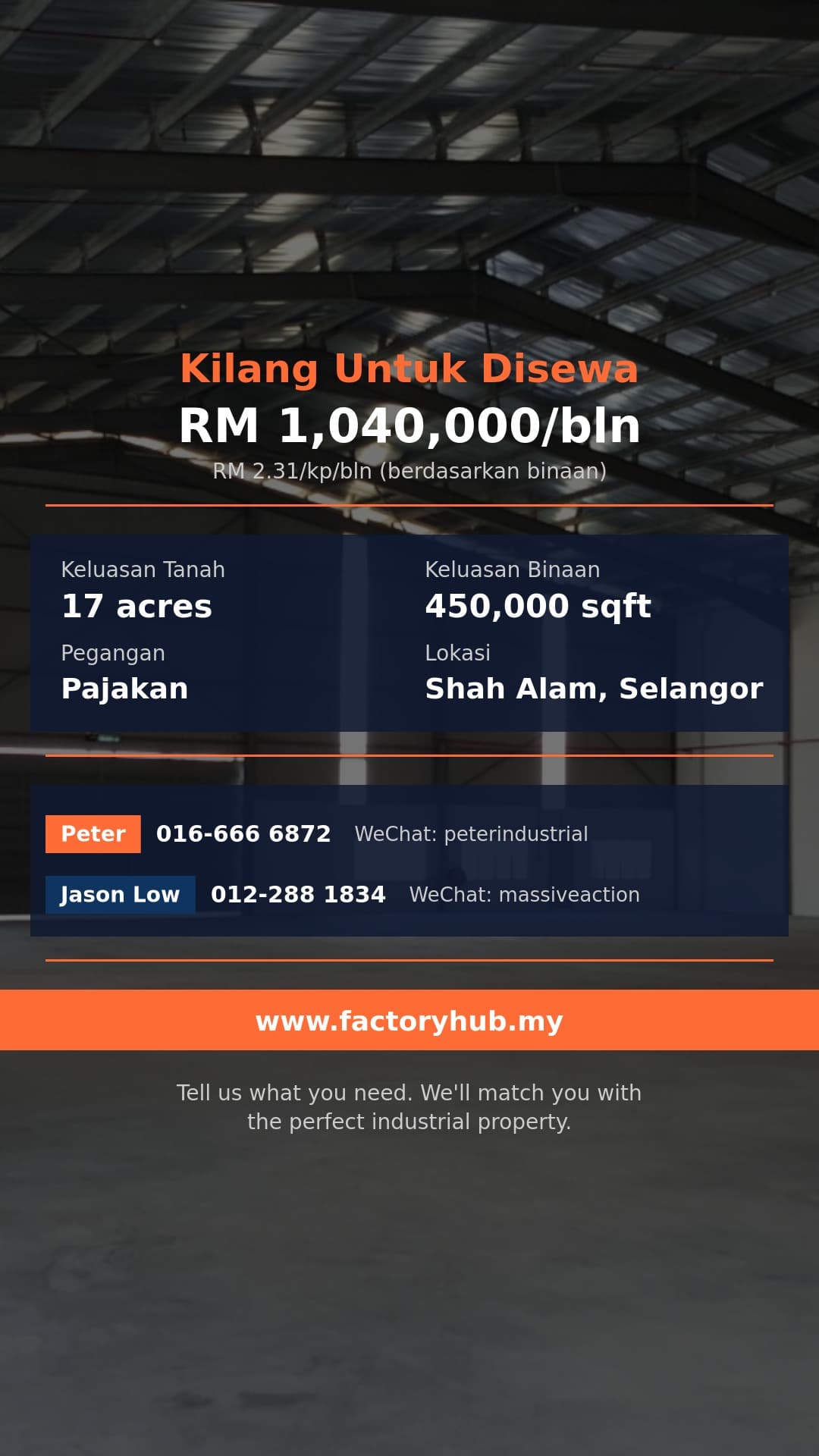 Kilang Untuk Disewa - Gudang Untuk Disewa di Seksyen 8, Shah Alam - Shah Alam, Selangor