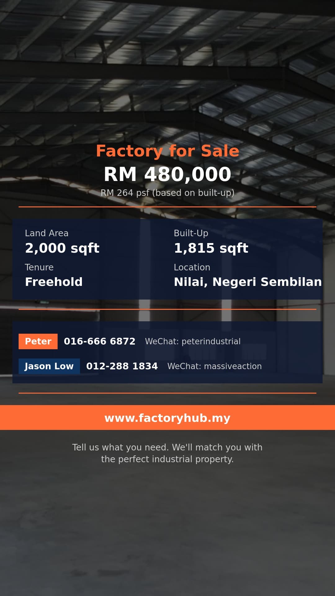 Factory For Sale - RM480K Freehold Terrace Factory for Sale in Nilai 3 – 2000sf - Nilai, Negeri Sembilan