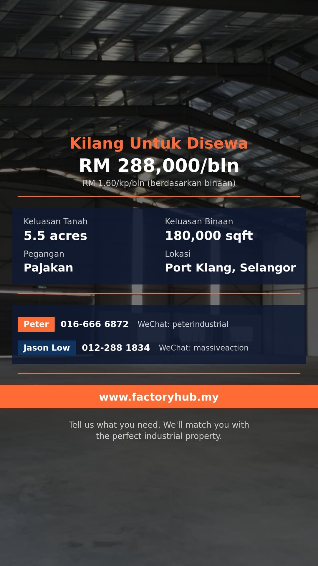 Kilang Untuk Disewa - Kilang Berasingan Untuk Disewa di Port Klang, Klang - Port Klang, Selangor