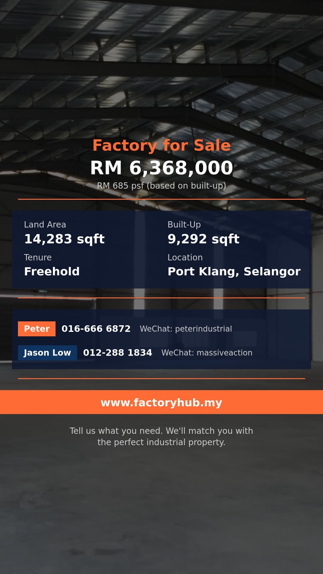 Factory For Sale - Semi-D Factory for Sale in Kampung Jawa, Klang - Port Klang, Selangor