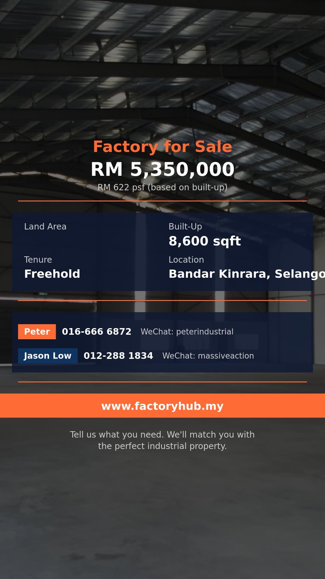 Factory For Sale - Freehold Detached Factory for Sale in Bandar Kinrara, Selangor - Bandar Kinrara, Selangor