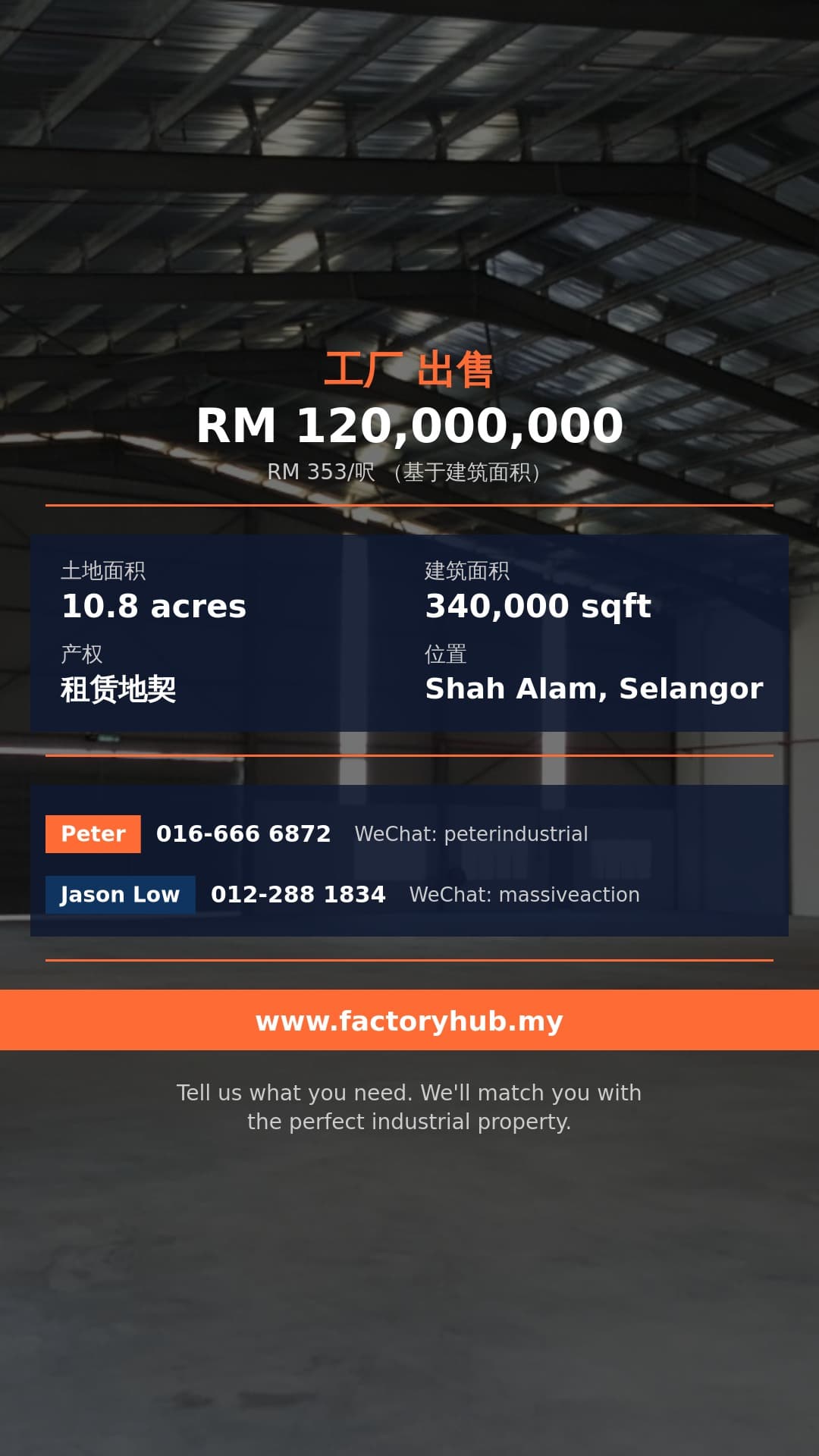 工厂 出售 - 莎亚南第15区独立式工厂出售 - Shah Alam, Selangor