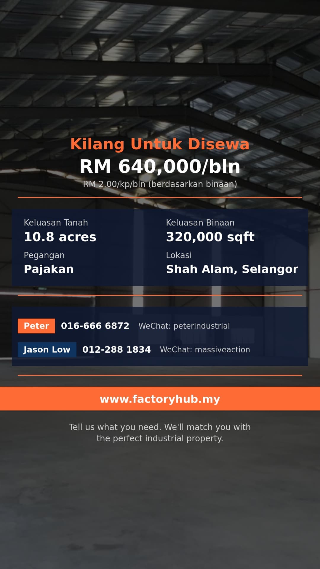 Kilang Untuk Disewa - Kilang Berasingan Gred A Saiz Super Untuk Disewa di Shah Alam - Shah Alam, Selangor