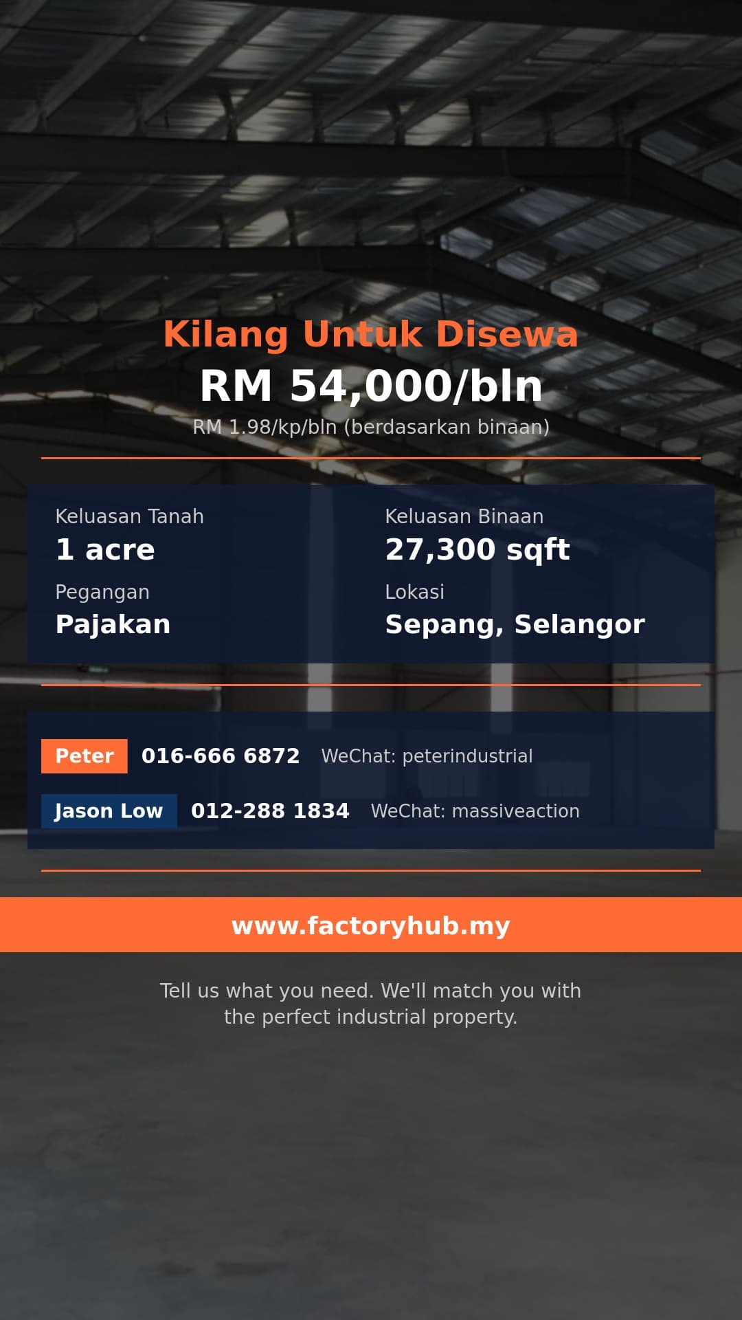 Kilang Untuk Disewa - Kilang Berasingan Untuk Disewa di Sepang, Puchong - Sepang, Selangor Kilang Untuk Disewa - Kilang Berasingan Untuk Disewa di Sepang, Puchong - Sepang, Selangor