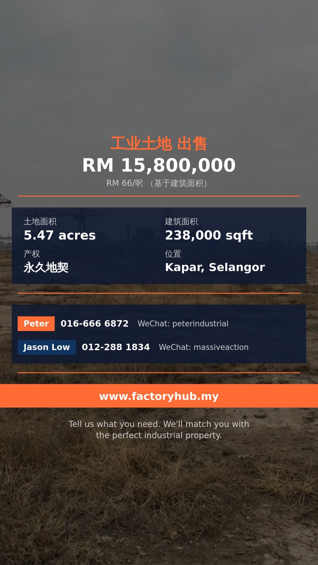 土地 出售 - 永久地契Kapar Pekan Kapar 工业用地出售 - Kapar, Selangor
