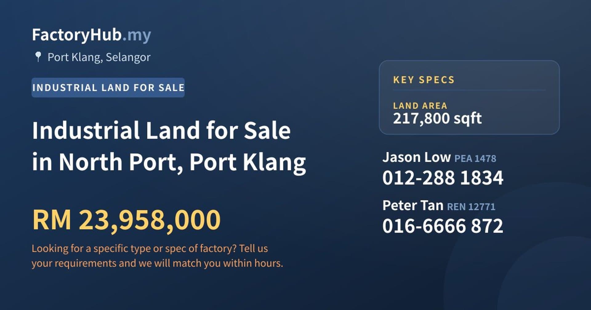 Industrial Land for Sale in North Port, Port Klang - Property image 1 of 2