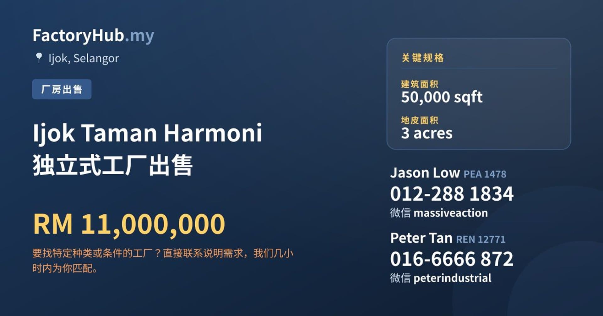 Ijok Taman Harmoni 独立式工厂出售 · 房源图片 1/2