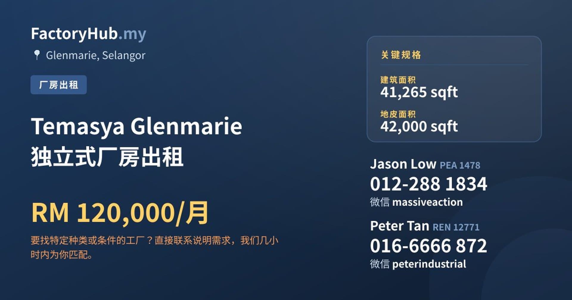 Temasya Glenmarie 独立式厂房出租 · 房源图片 1/2