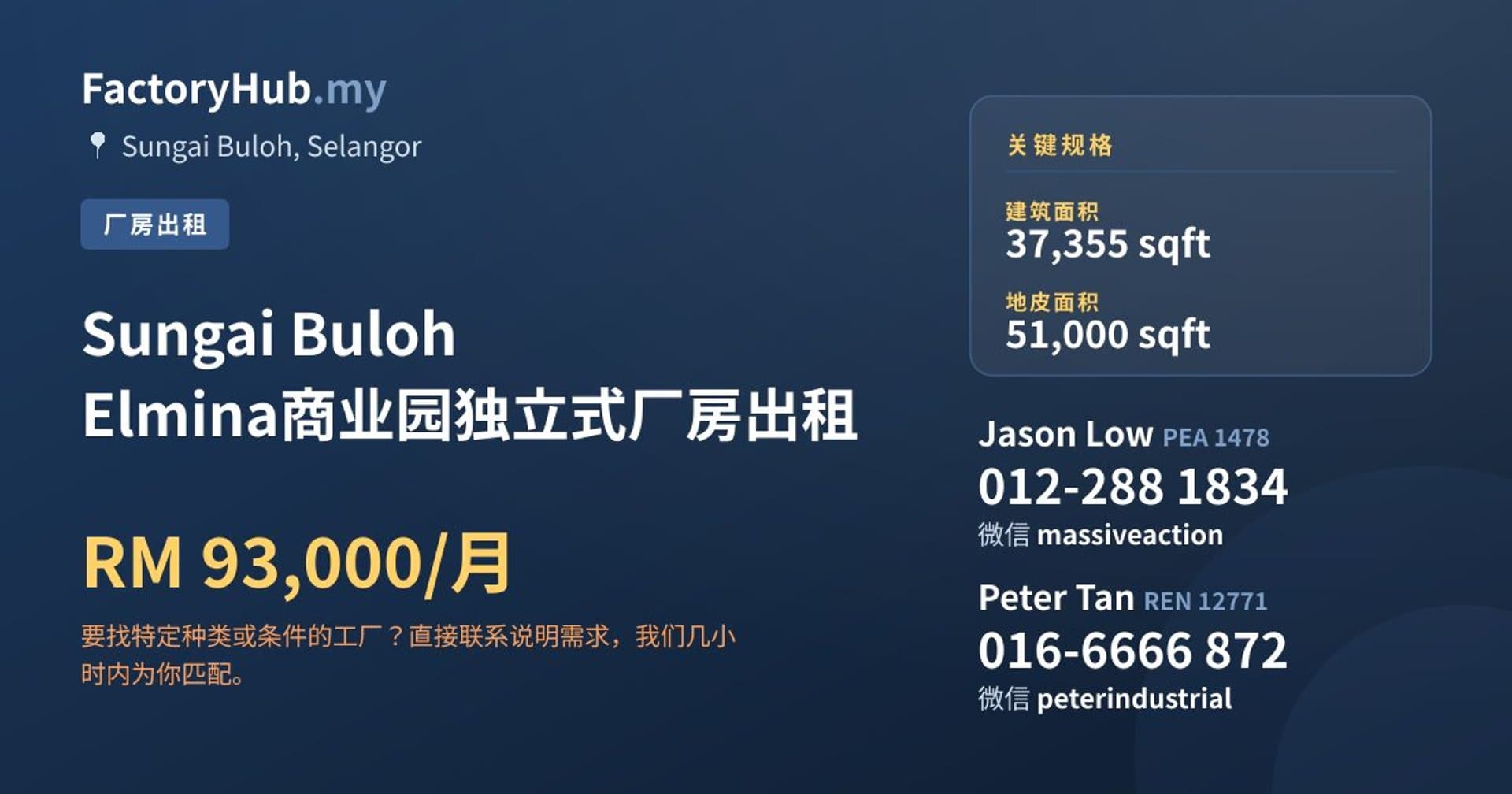 Sungai Buloh Elmina商业园独立式厂房出租 · 房源图片 1/2