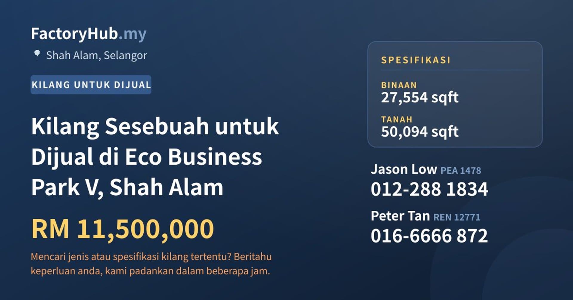 Kilang Sesebuah untuk Dijual di Eco Business Park V, Shah Alam · Imej hartanah 1/2