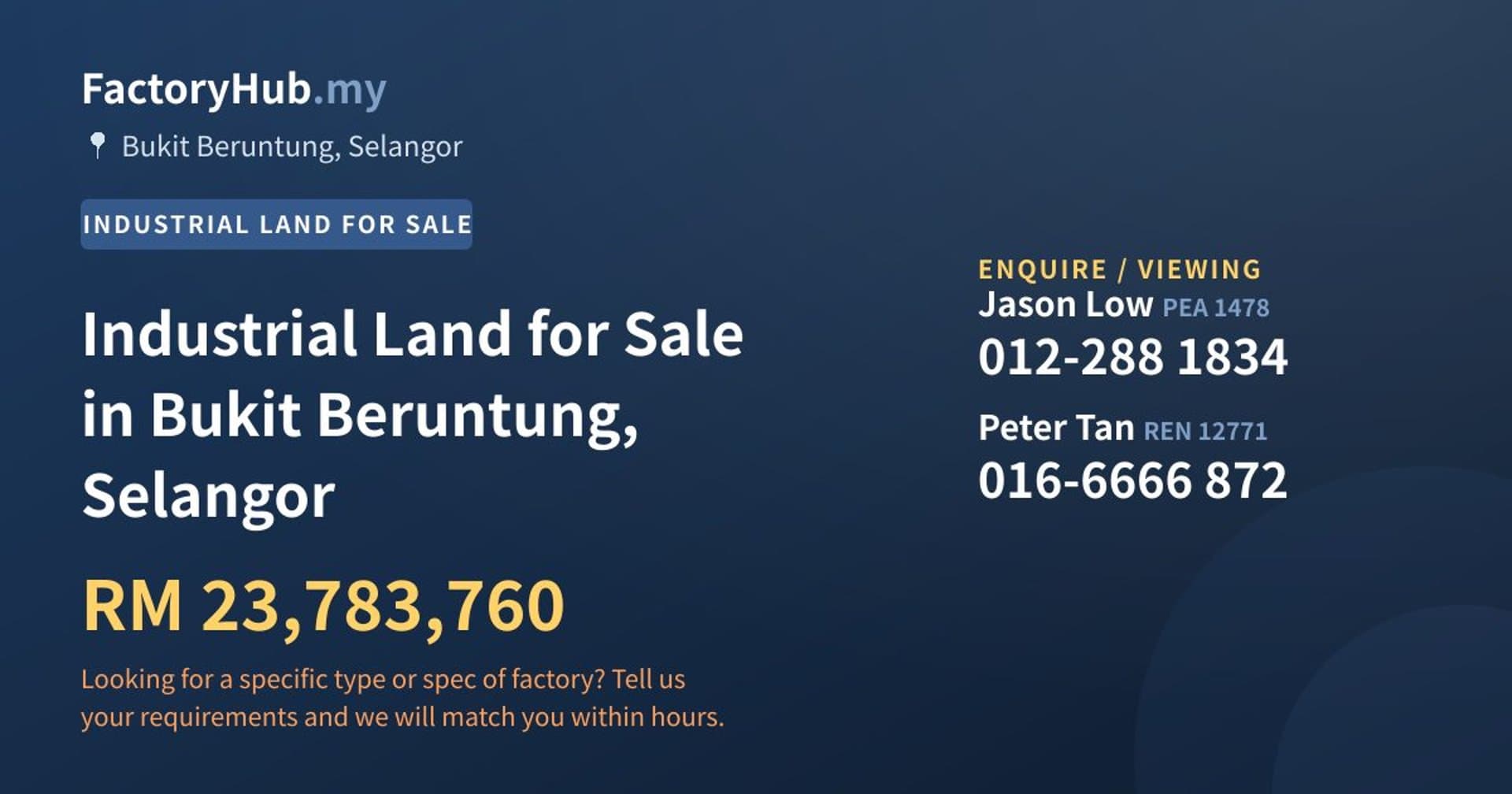 Industrial Land for Sale in Bukit Beruntung, Selangor - Property image 1 of 2
