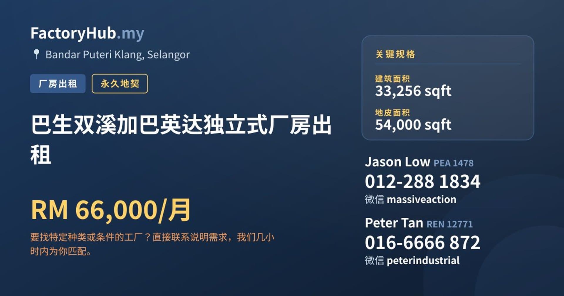 巴生双溪加巴英达独立式厂房出租 · 房源图片 1/2