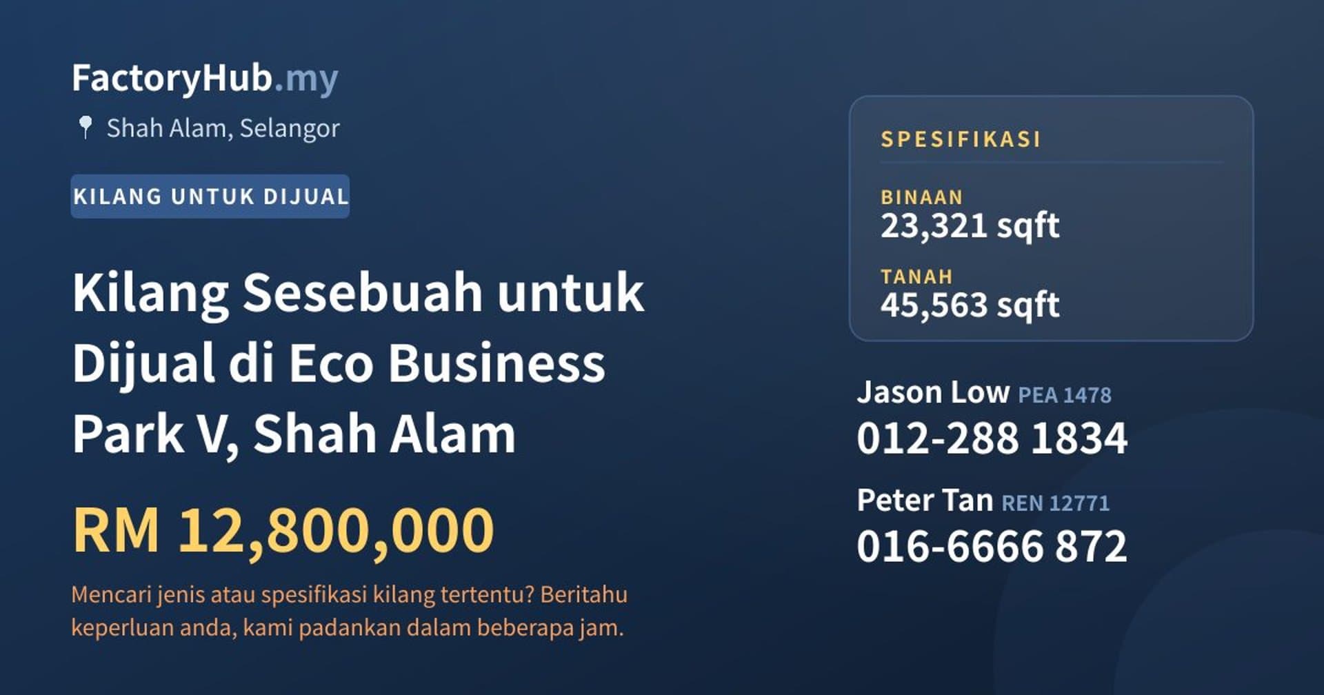 Kilang Sesebuah untuk Dijual di Eco Business Park V, Shah Alam · Imej hartanah 1/2