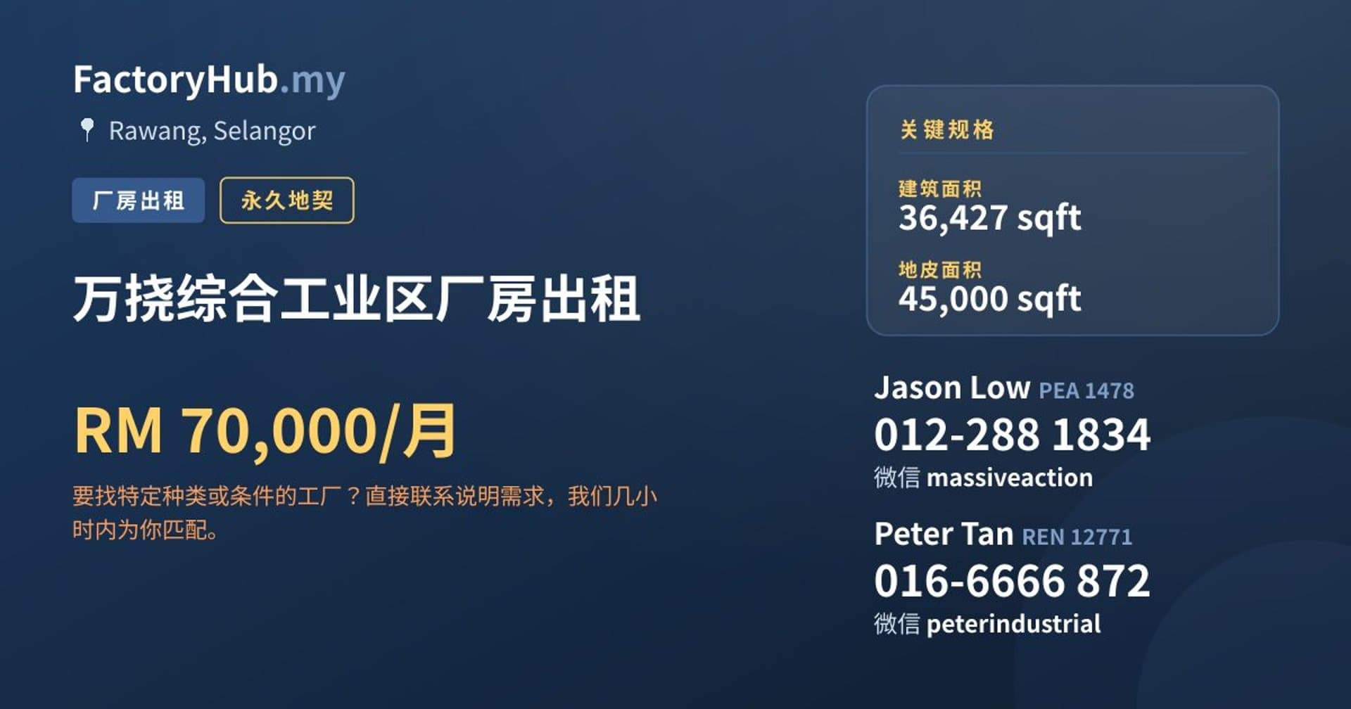 万挠综合工业区厂房出租 · 房源图片 1/2