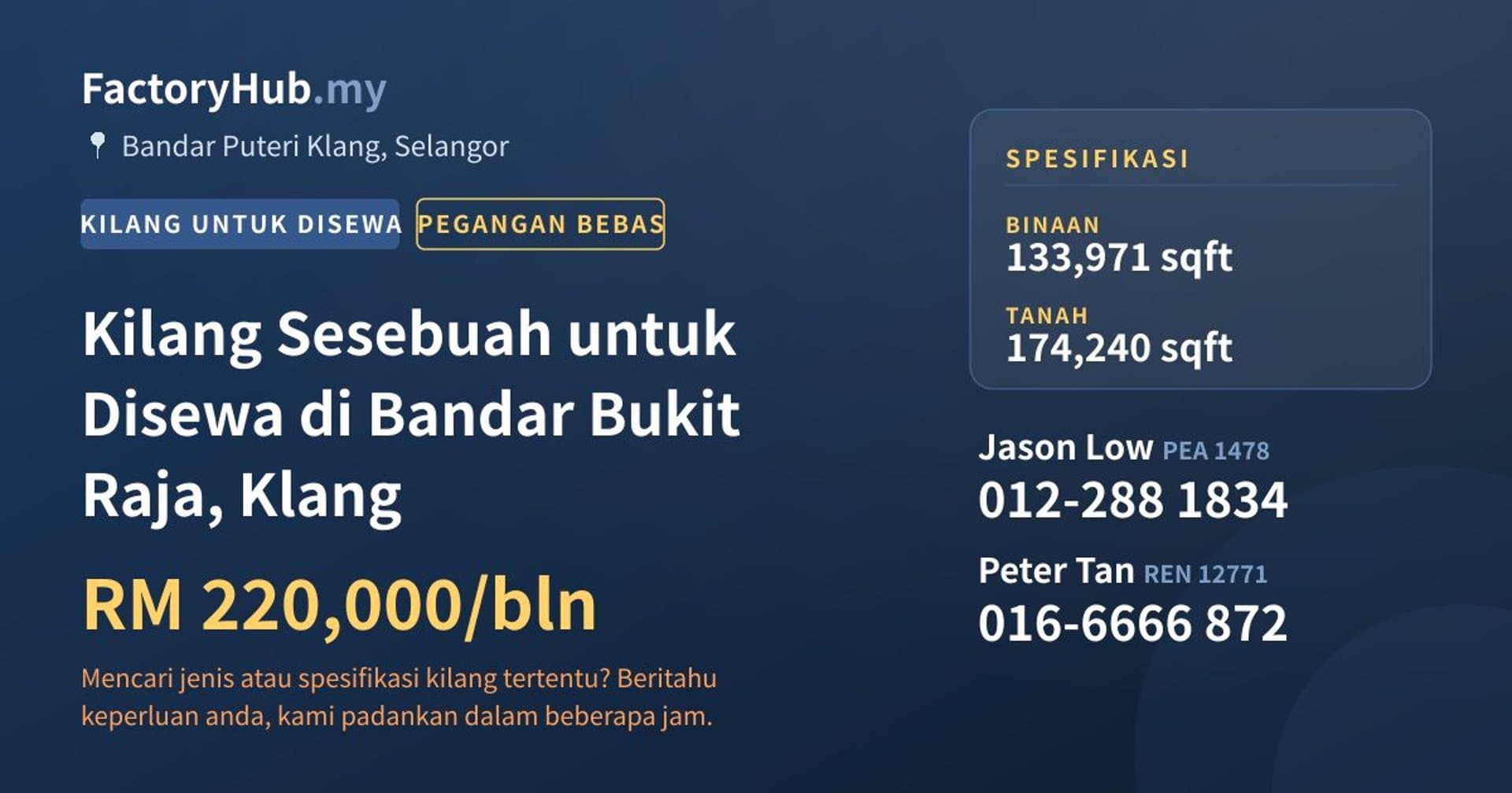 Kilang Sesebuah untuk Disewa di Bandar Bukit Raja, Klang · Imej hartanah 1/2