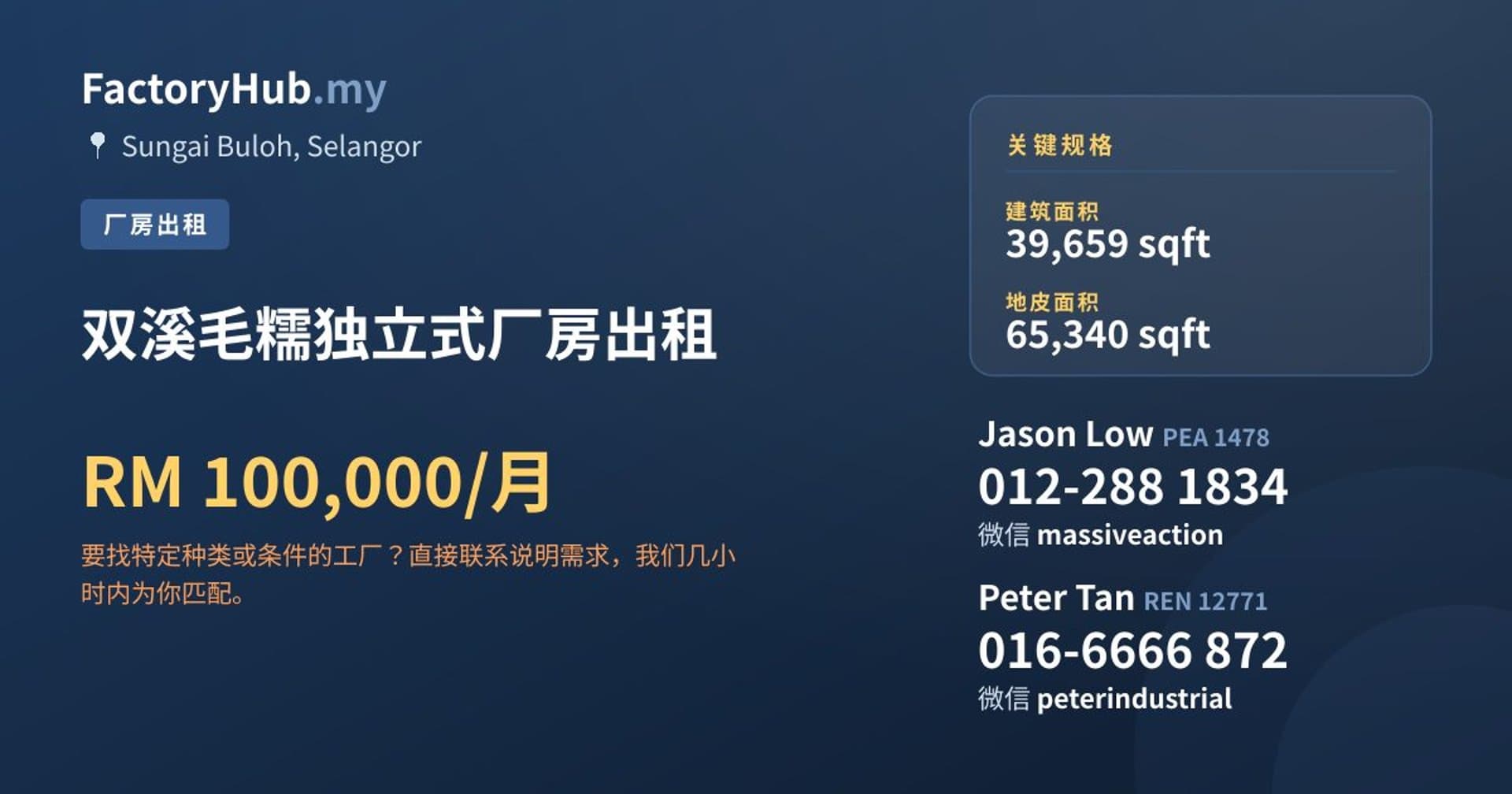 双溪毛糯独立式厂房出租 · 房源图片 1/2