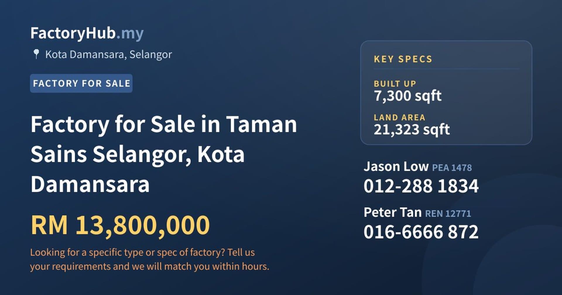 Factory for Sale in Taman Sains Selangor, Kota Damansara - Property image 1 of 2
