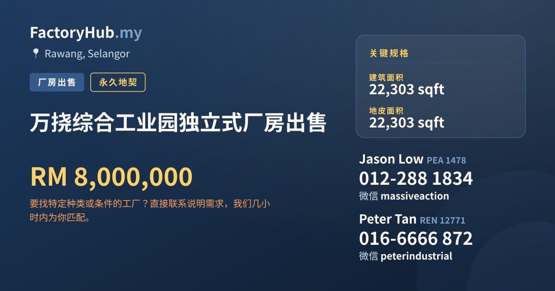 万挠综合工业园独立式厂房出售 · 房源图片 1/2