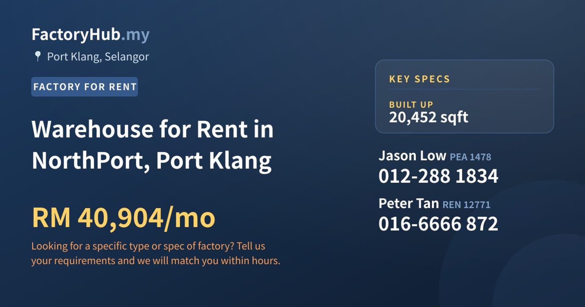 Warehouse for Rent in NorthPort, Port Klang - Property image 1 of 2
