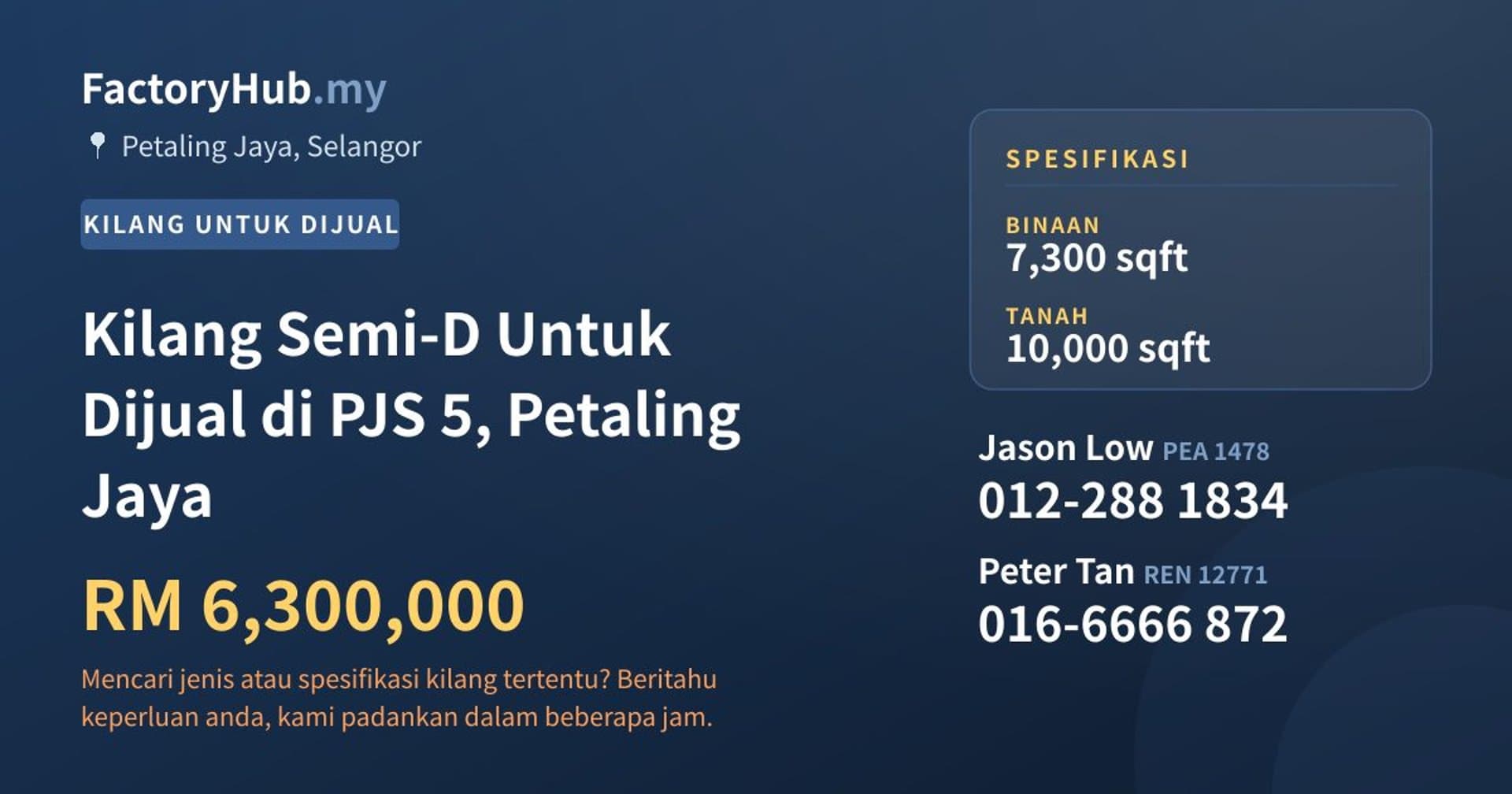 Kilang Semi-D Untuk Dijual di PJS 5, Petaling Jaya · Imej hartanah 1/2