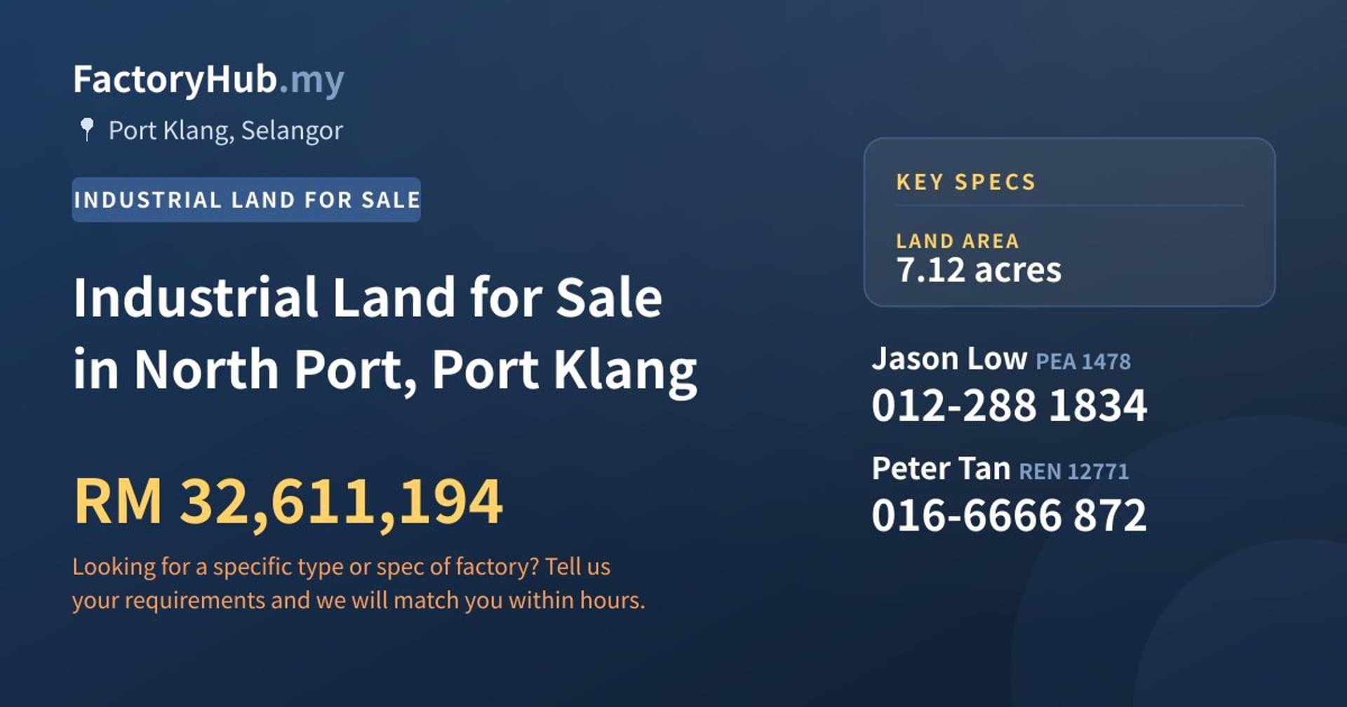 Industrial Land for Sale in North Port, Port Klang - Property image 1 of 2