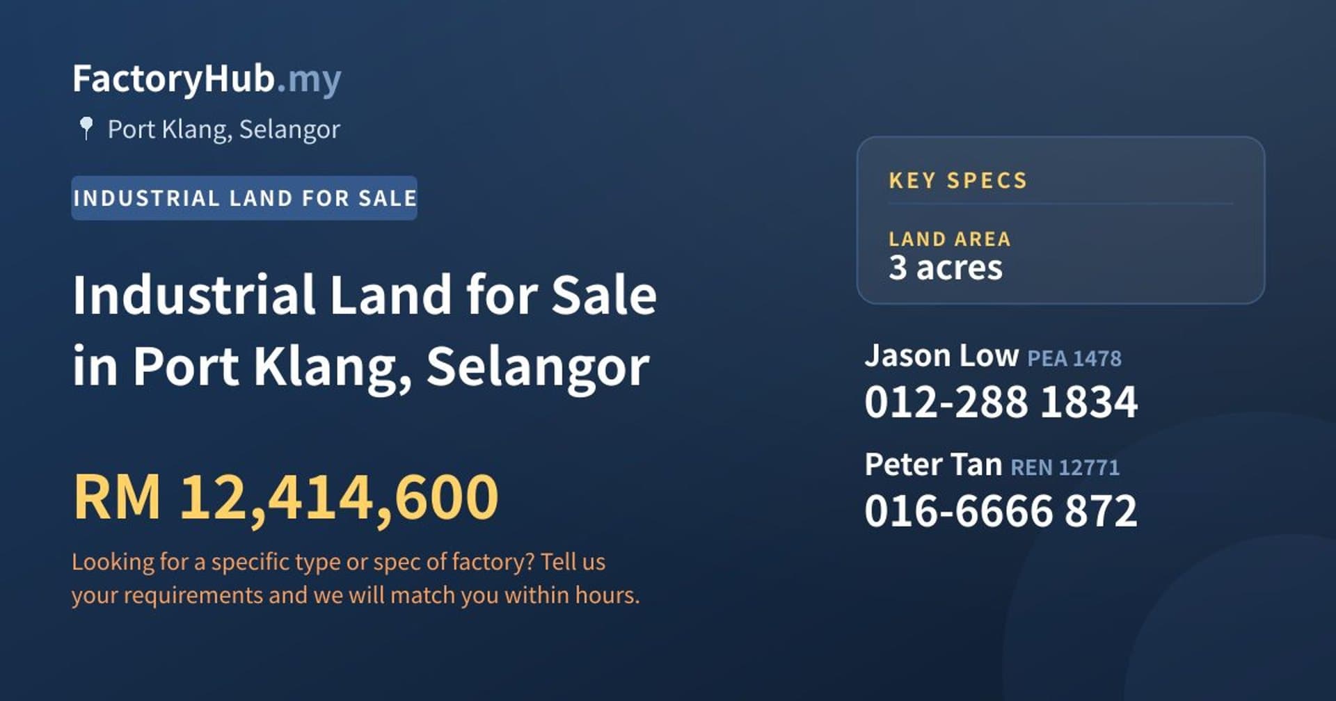 Industrial Land for Sale in Port Klang, Selangor - Property image 1 of 2