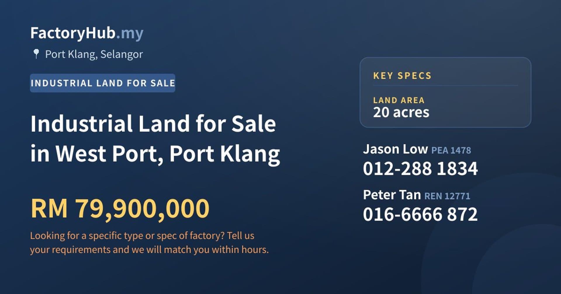 Industrial Land for Sale in West Port, Port Klang - Property image 1 of 2