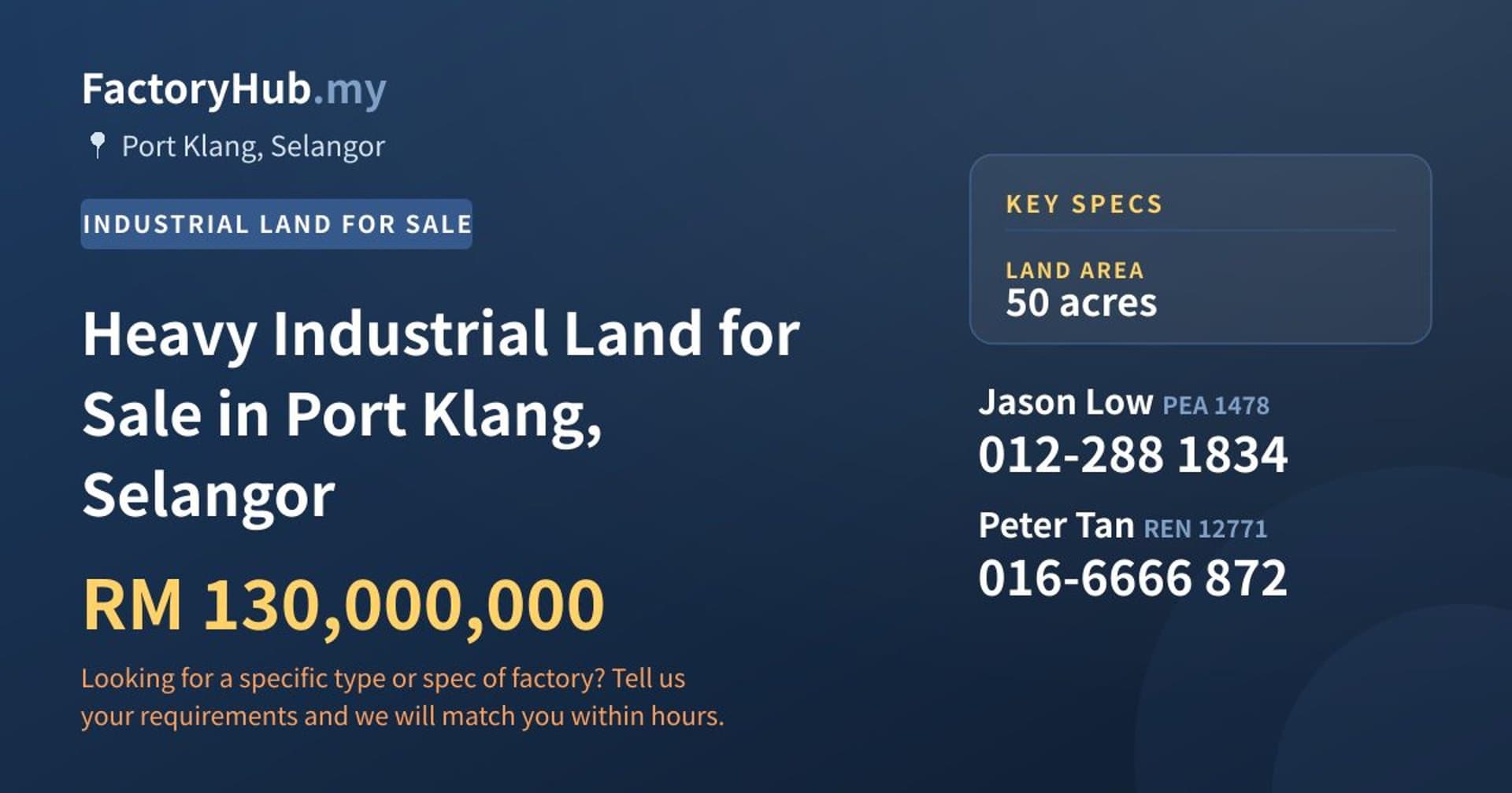 Heavy Industrial Land for Sale in Port Klang, Selangor - Property image 1 of 2