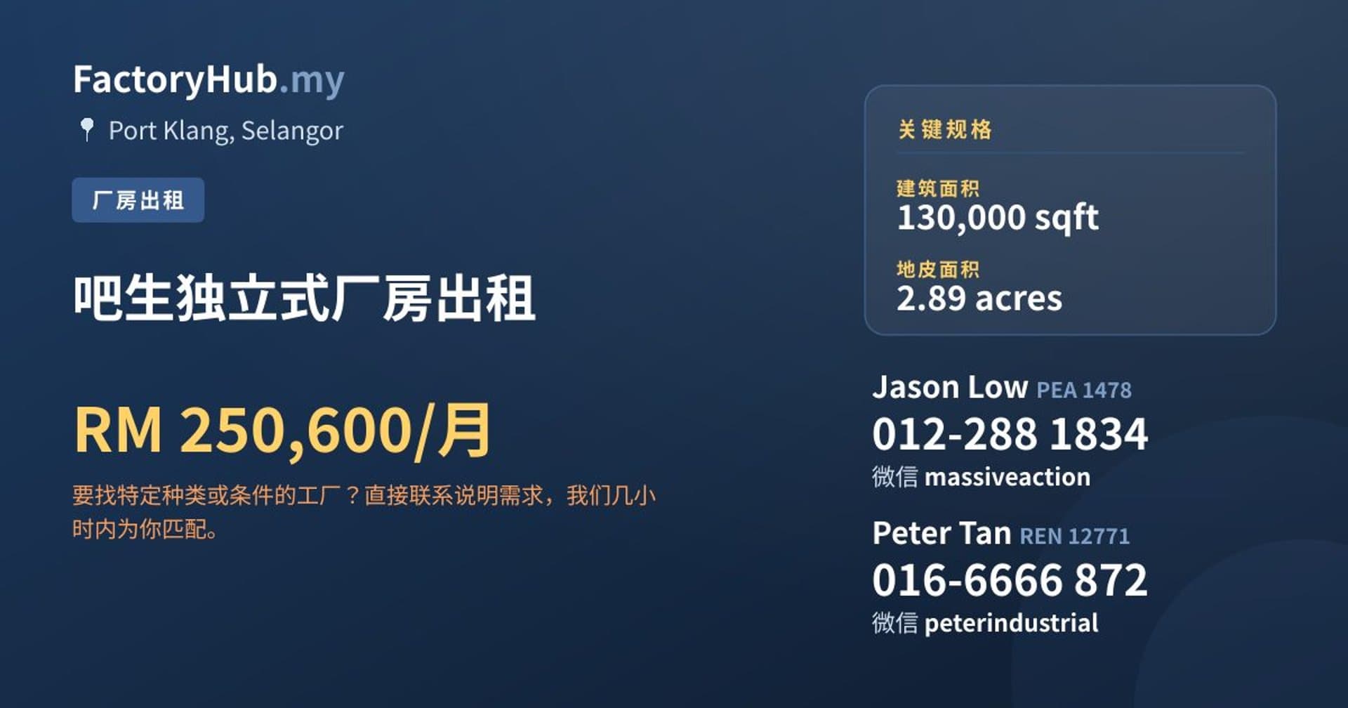 吧生独立式厂房出租 · 房源图片 1/2